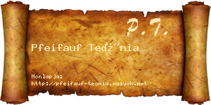 Pfeifauf Teónia névjegykártya